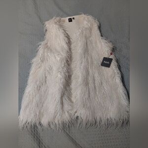 Rafaella Cream Faux Fur Women's Vest